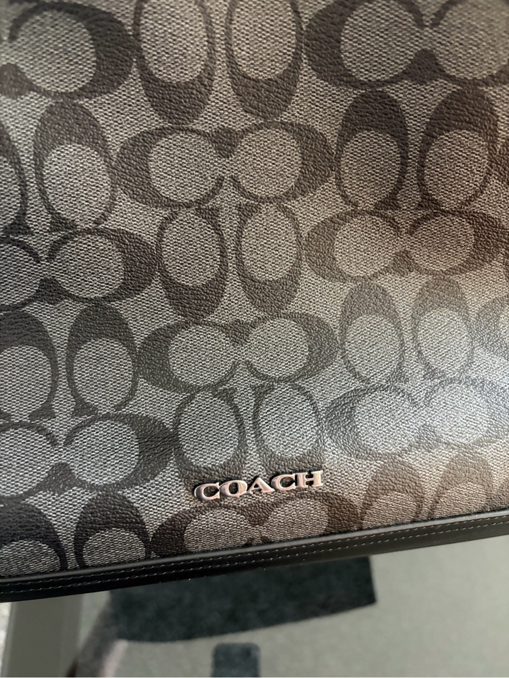 Coach Graham Structured Tote Bag in Black and Grey Signature Canvas and Leather - Picture 4 of 4